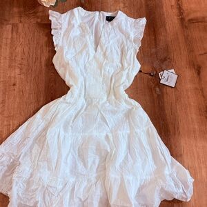 Laundry By Shelli Segal White Eyelet Ruffle Mini Dress